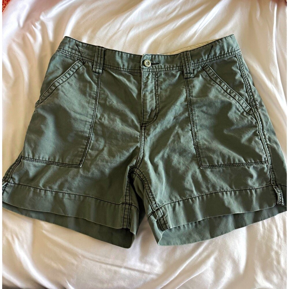 Polo Jeans Co Ralph Lauren Womens 8 Olive Green Cotton Utility Shorts Y2K